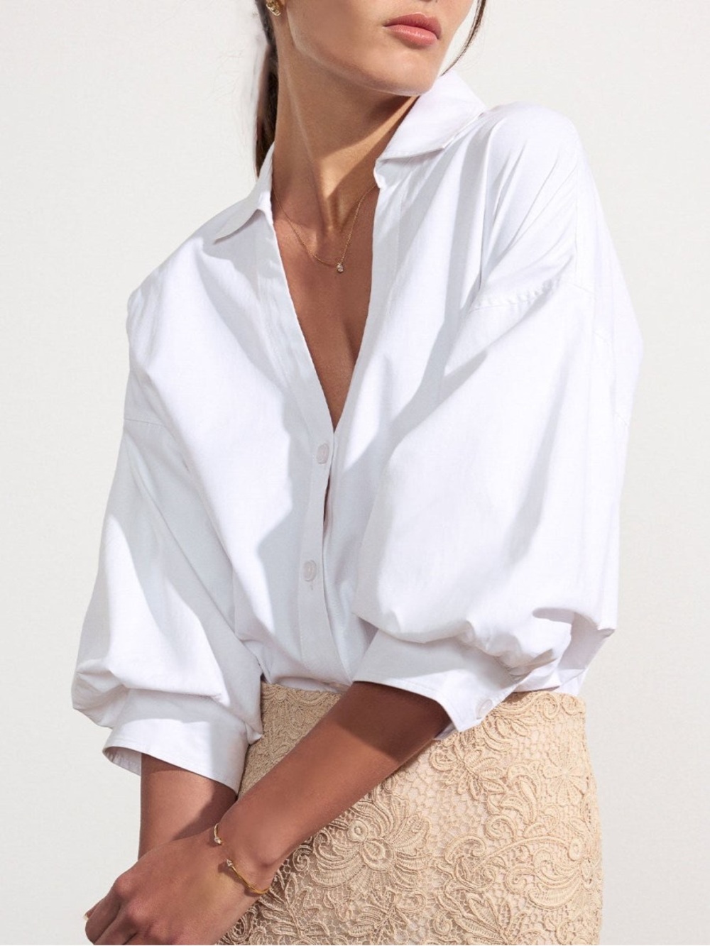 Brochu Walker - the Kate Shirt - Classic White Button-Front Women's Blouse
